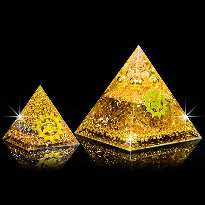 Olivenorma "Wealth Attracting" Citrine Clear Crystal Orgone Pyramid