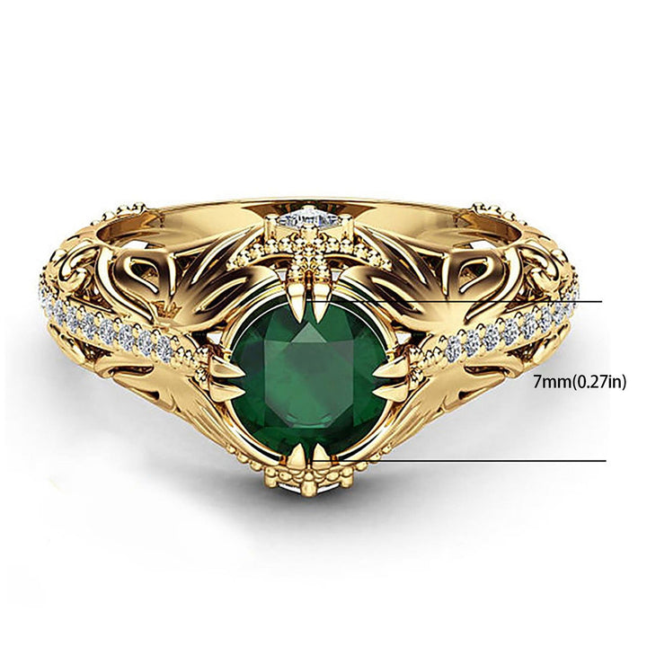 FREE Today: 925 Silver Gold Plated Vintage Emerald Wedding Ring - image 5