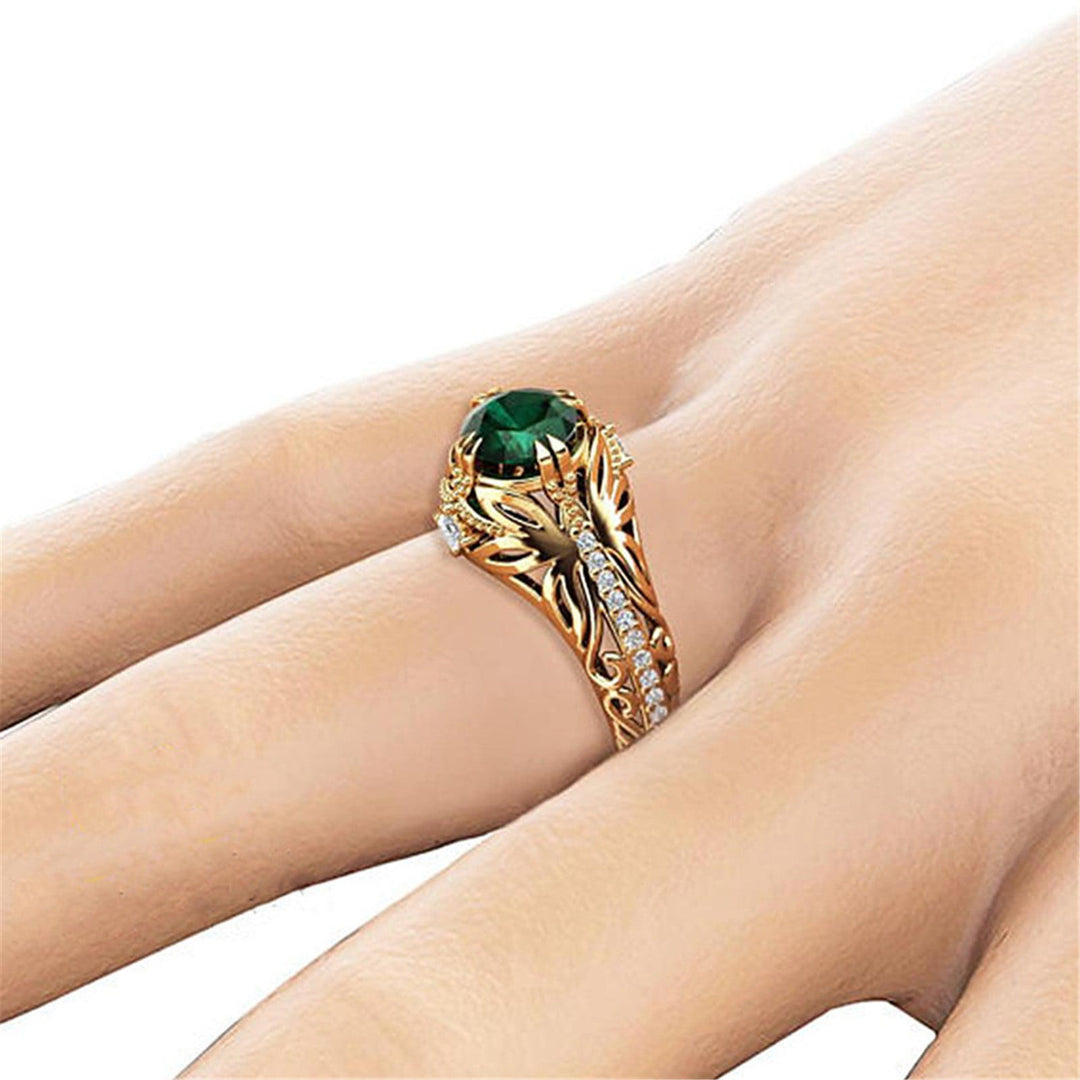 FREE Today: 925 Silver Gold Plated Vintage Emerald Wedding Ring - image 4