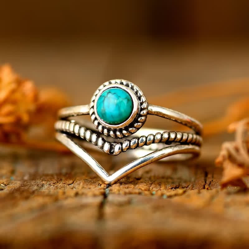 Olivenorma Fashion Hollow Turquoise Ring