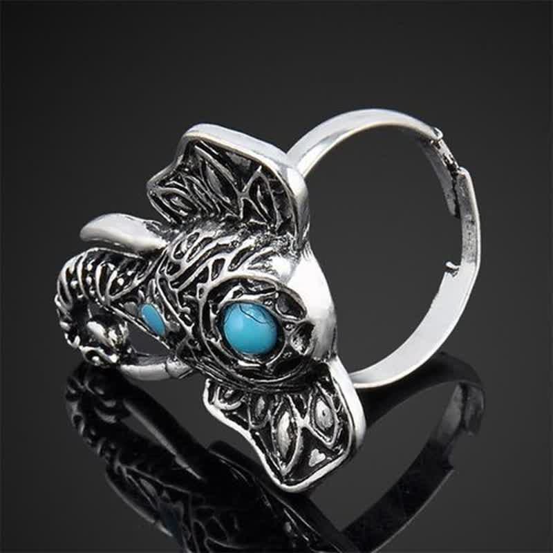 Olivenorma Bohemian Style Elephant Turquoise Alloy Ring