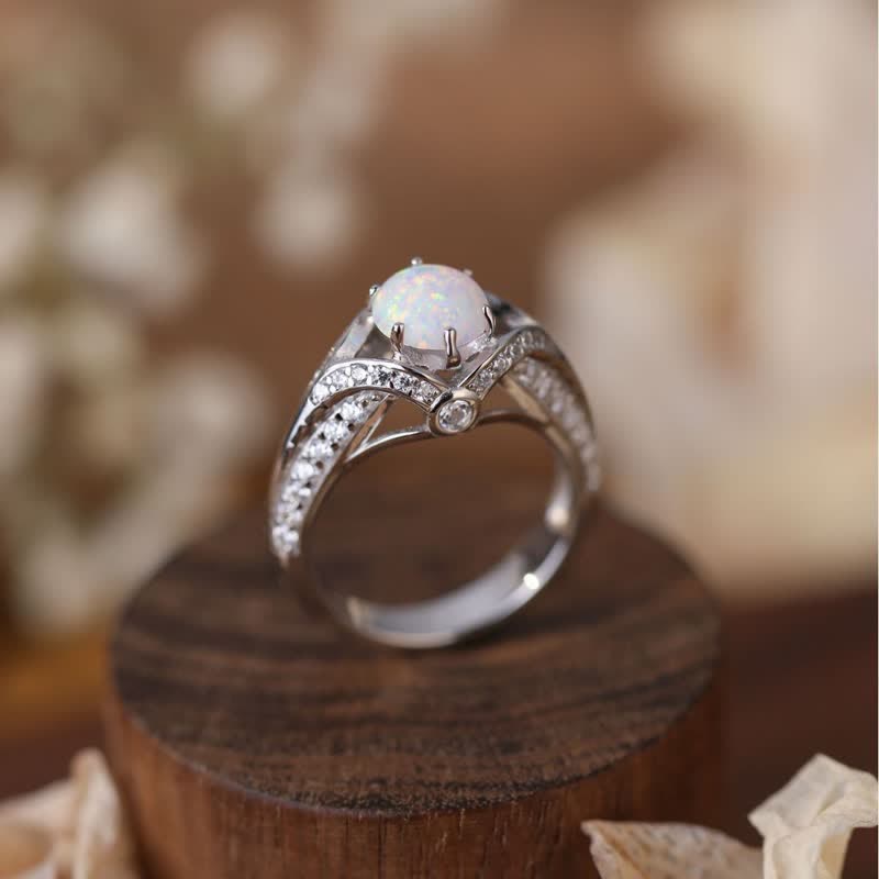 Olivenorma Natural Opal Light Luxury Ring