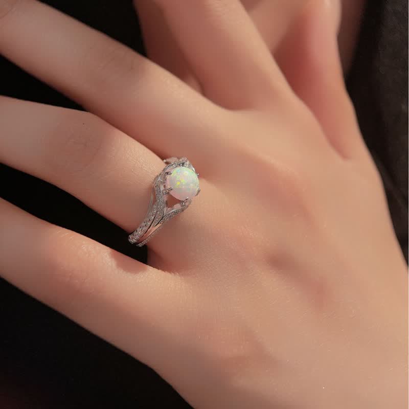 Olivenorma Natural Opal Light Luxury Ring