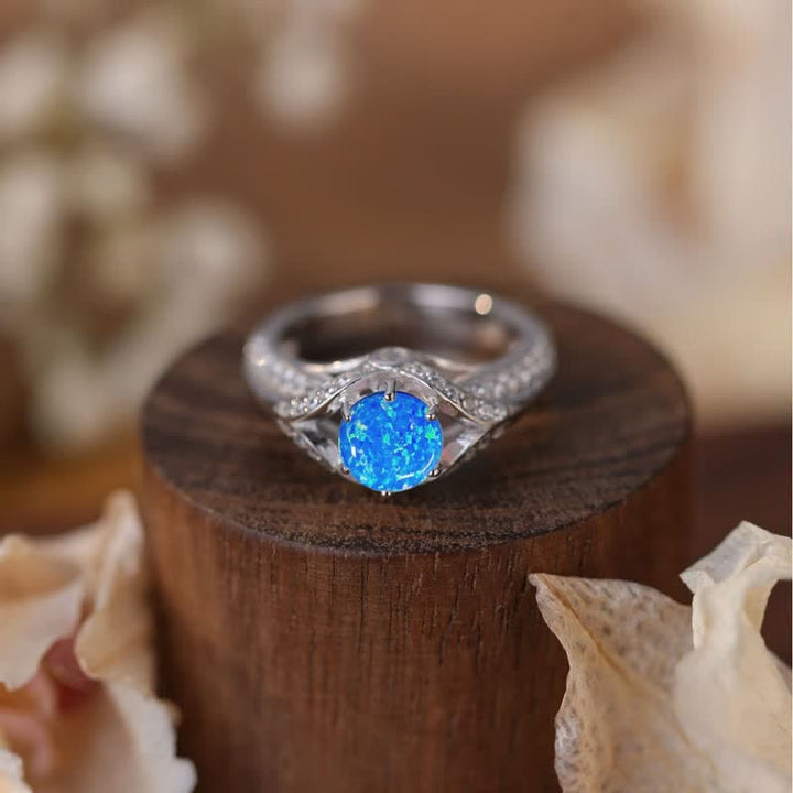 Olivenorma Natural Blue Opal Luxury Ring