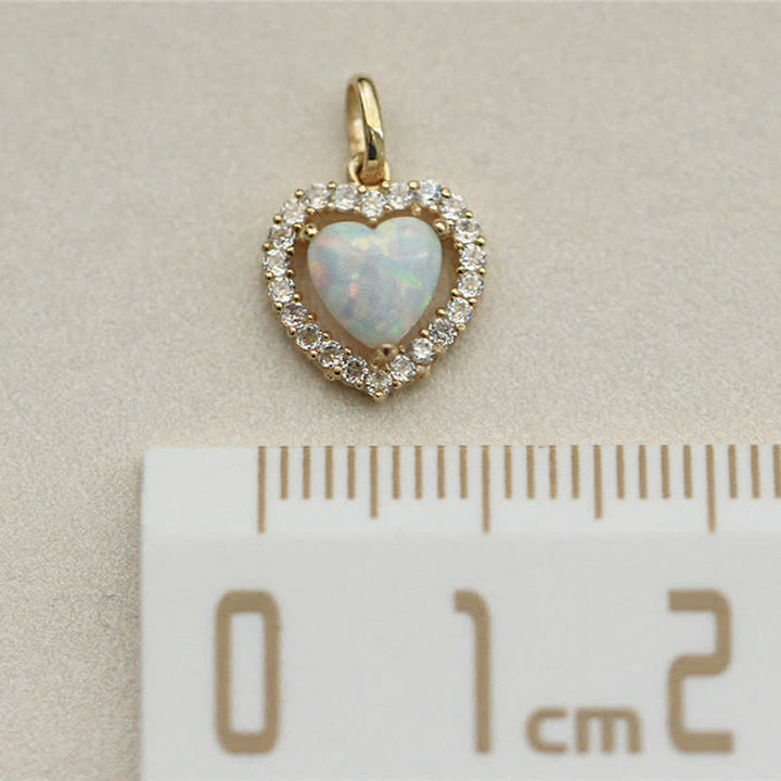 Olivenorma Opal White Zircon Heart Pendant Necklace - image 5