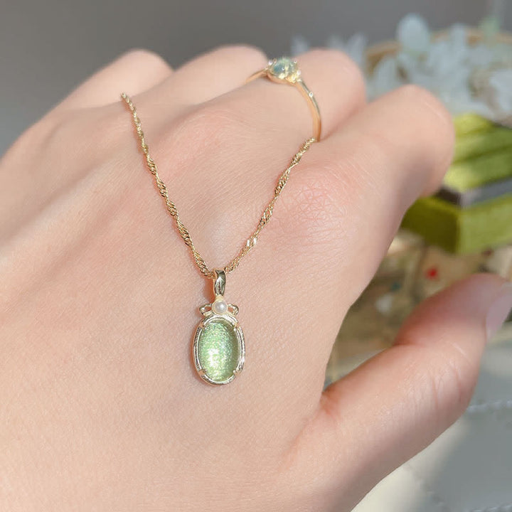 Olivenorma Natural Peridot Ring Necklace