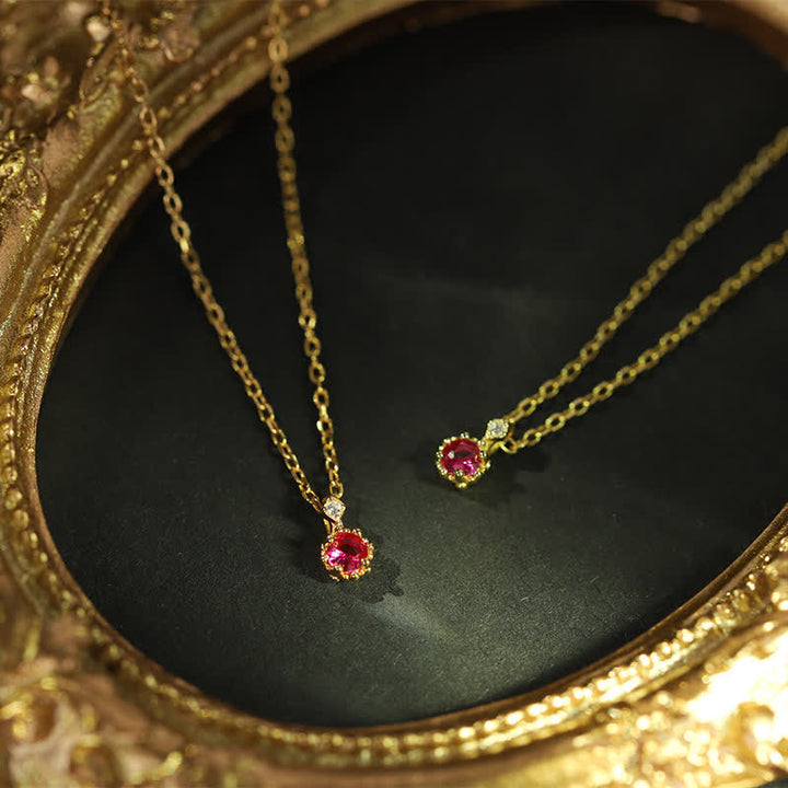 Olivenorma Delicate Garnet Ring Earrings Necklace