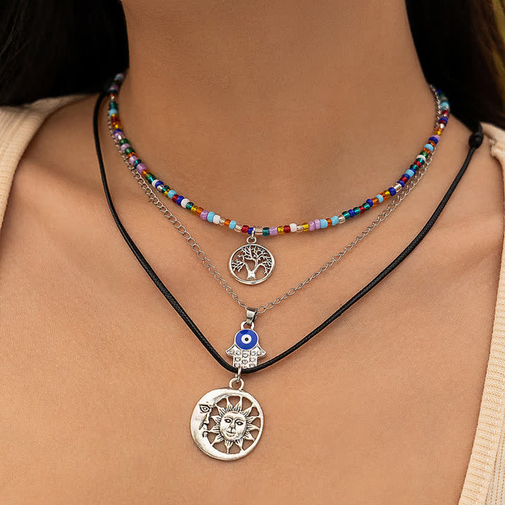 Olivenorma Turquoise Alloy Bull Head Pendant Necklace Set - Tourmaline - image 11
