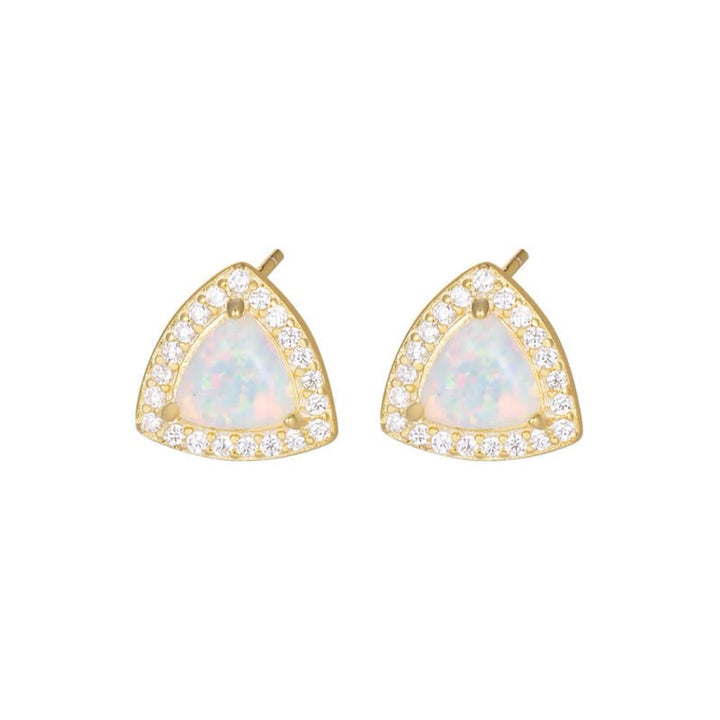 Olivenorma 925 Silver Triangle Shape Opal Earrings