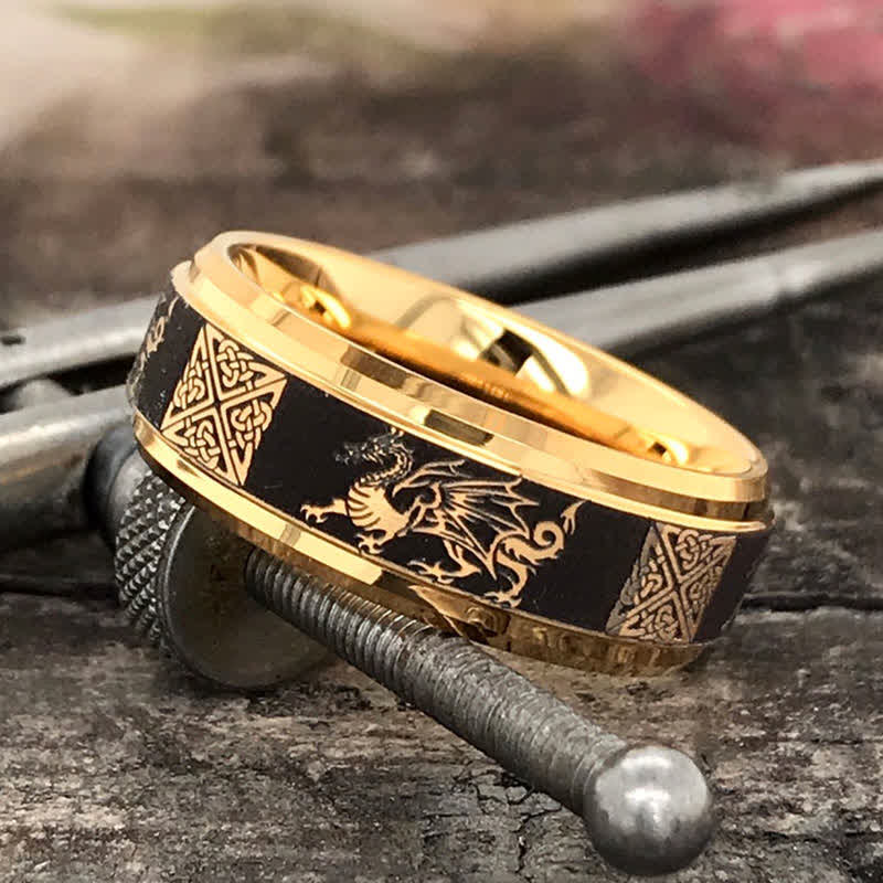 FREE Today: Mens Celtic Dragon Tungsten Ring - image 4