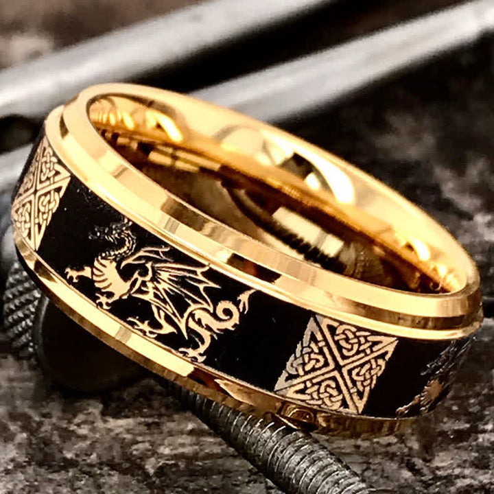 FREE Today: Mens Celtic Dragon Tungsten Ring - US 12 - image 0
