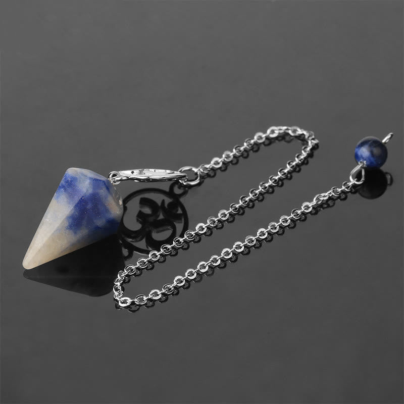 Olivenorma OM Symbol Natural Gemstone Faceted Pendulum