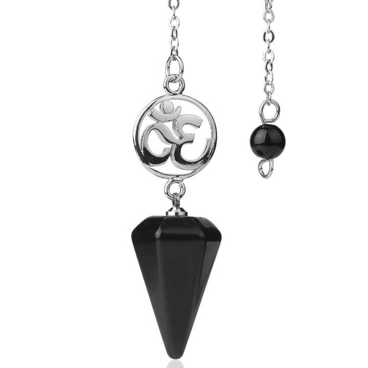 Olivenorma OM Symbol Natural Gemstone Faceted Pendulum