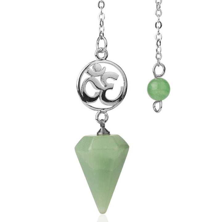 Olivenorma OM Symbol Natural Gemstone Faceted Pendulum