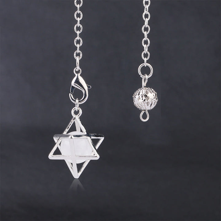 Olivenorma Hollow Merkaba Natural Gemstone Pendulum