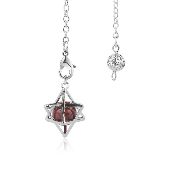 Olivenorma Hollow Merkaba Natural Gemstone Pendulum