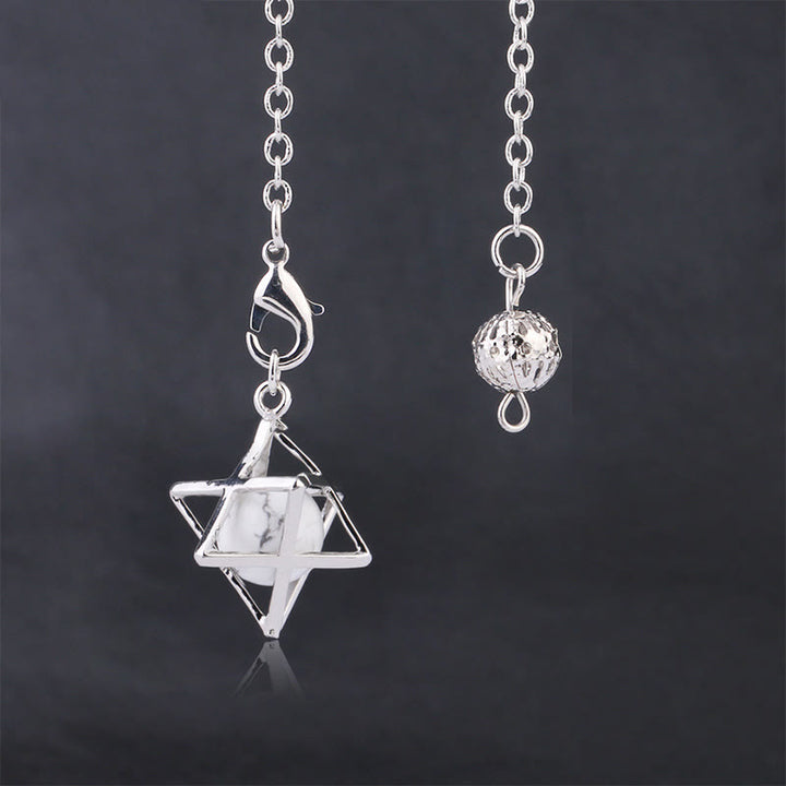 Olivenorma Hollow Merkaba Natural Gemstone Pendulum