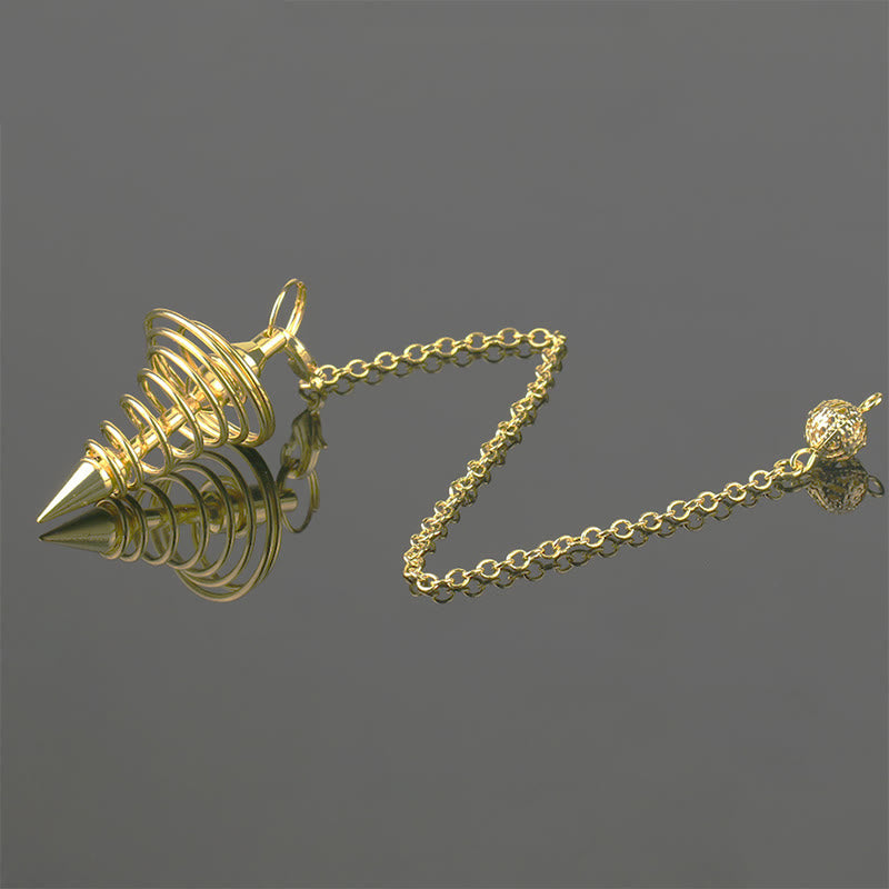 Olivenorma Metal Spiral Reiki Healing Pendulum Chain - Gold Color - image 2