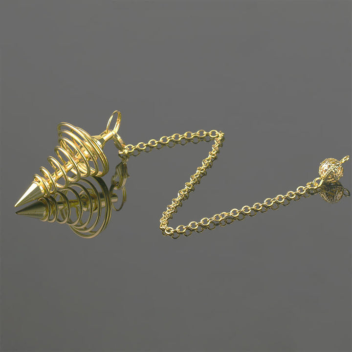 Olivenorma Metal Spiral Reiki Healing Pendulum Chain - Gold Color - image 2