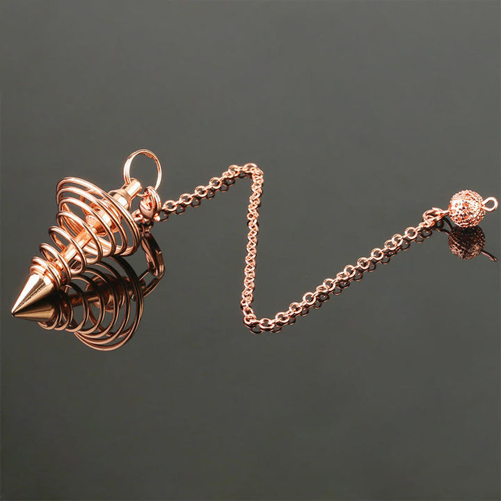 Olivenorma Metal Spiral Reiki Healing Pendulum Chain - Rose Gold Color - image 3