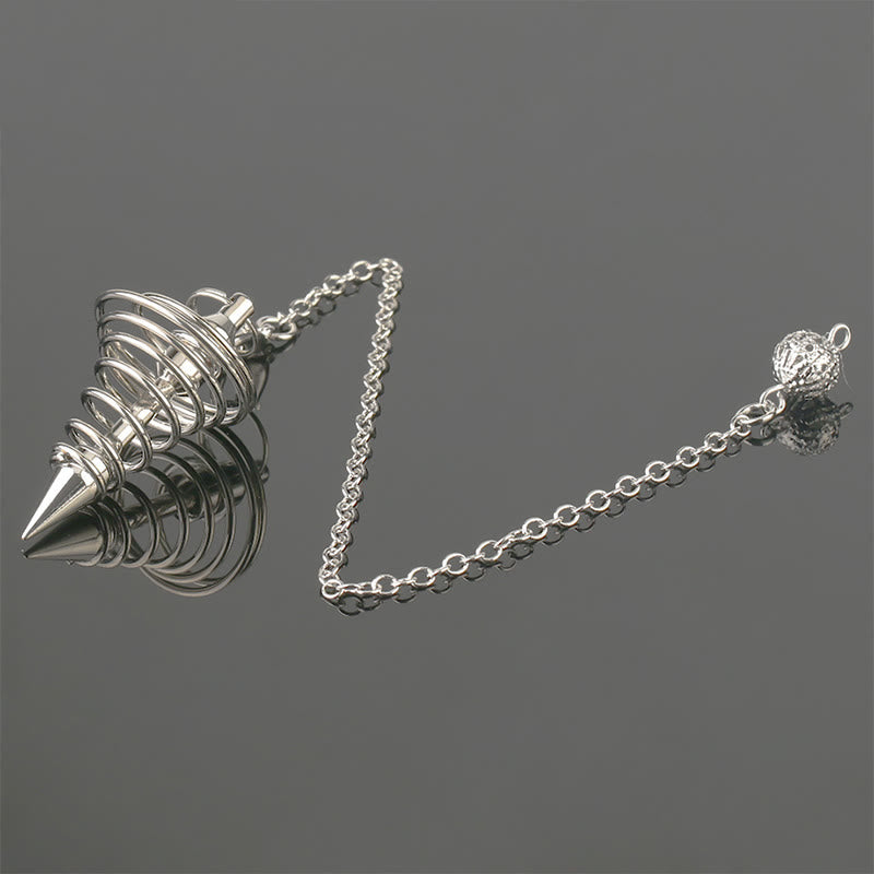 Olivenorma Metal Spiral Reiki Healing Pendulum Chain - Sliver Color - image 5