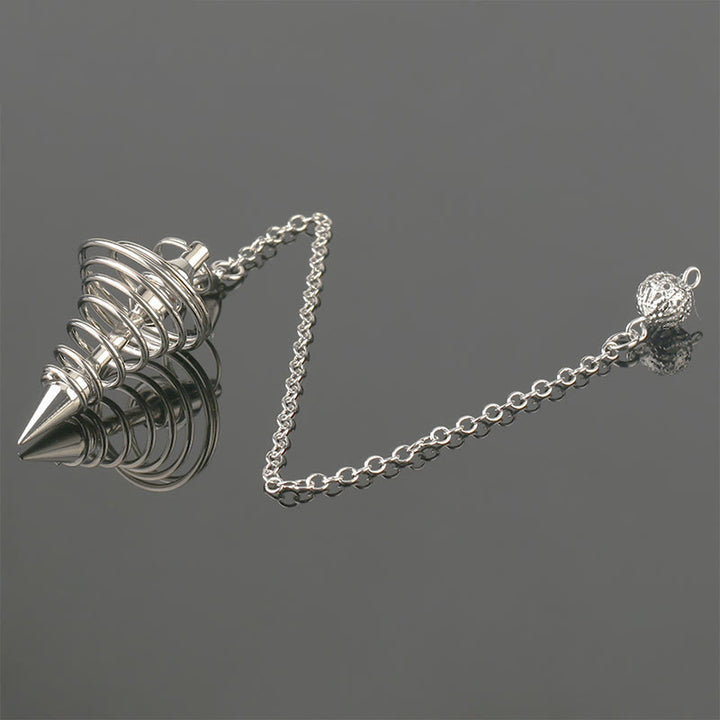 Olivenorma Metal Spiral Reiki Healing Pendulum Chain - Sliver Color - image 5