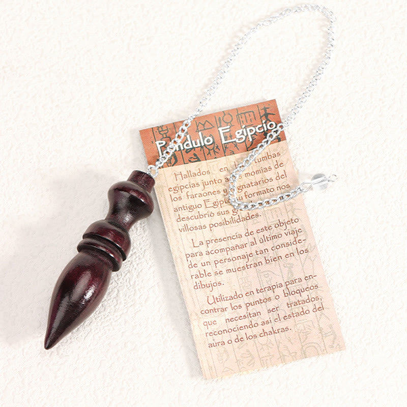 Olivenorma Wooden Drop Healing Pendulum wtih 7 Charka Chain