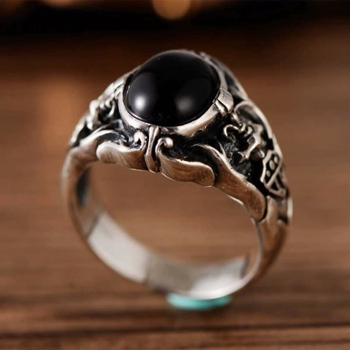 Olivenorma Retro Black Onyx Men Jewelry Ring