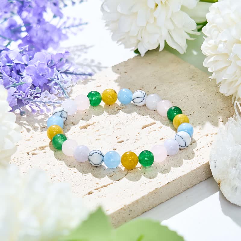 Olivenorma 8mm Multicolor Natural Stone Beaded Bracelet