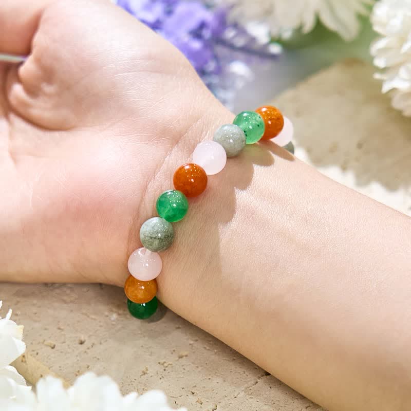 Olivenorma 8mm Multicolor Natural Stone Labradorite Beaded Bracelet