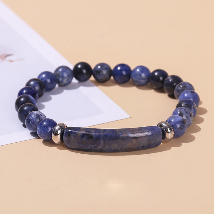 Olivenorma Natural Stone Long Crystal Beaded Bracelet - Sodalite - image 21