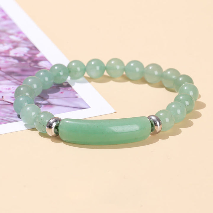 Olivenorma Natural Stone Long Crystal Beaded Bracelet - Green Aventurine - image 3