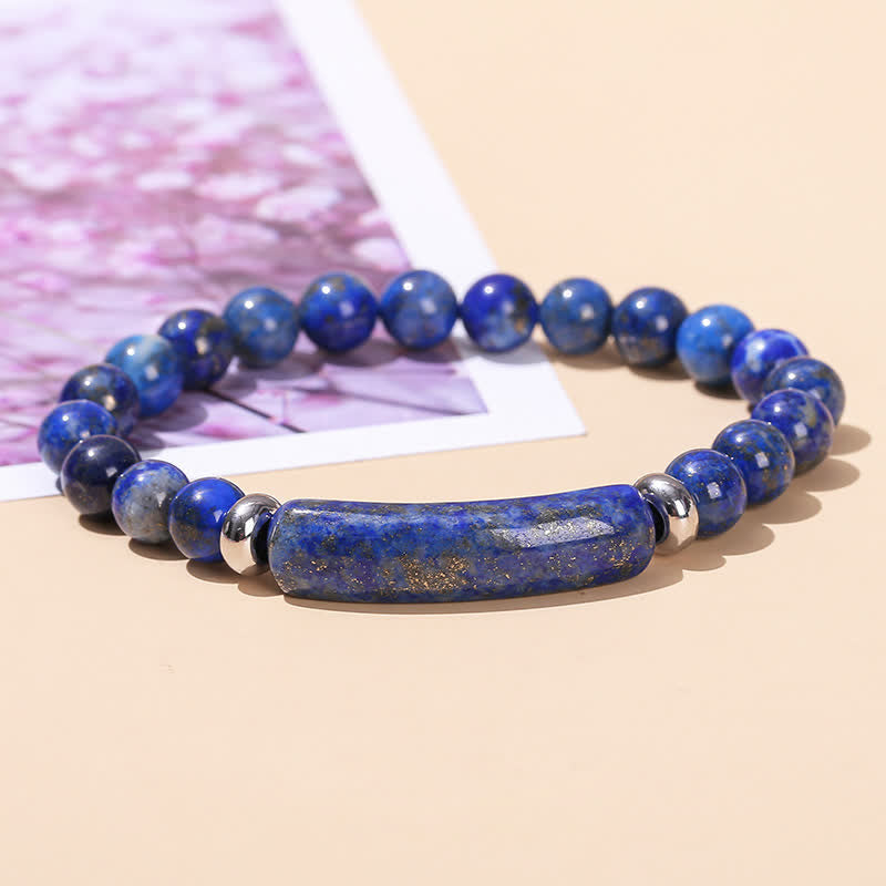 Olivenorma Natural Stone Long Crystal Beaded Bracelet - Lapis Lazuli - image 19