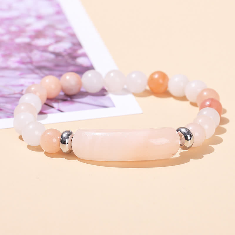 Olivenorma Natural Stone Long Crystal Beaded Bracelet - Pink Aventurine - image 27