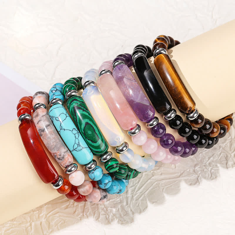 Olivenorma Natural Stone Long Crystal Beaded Bracelet - image 43