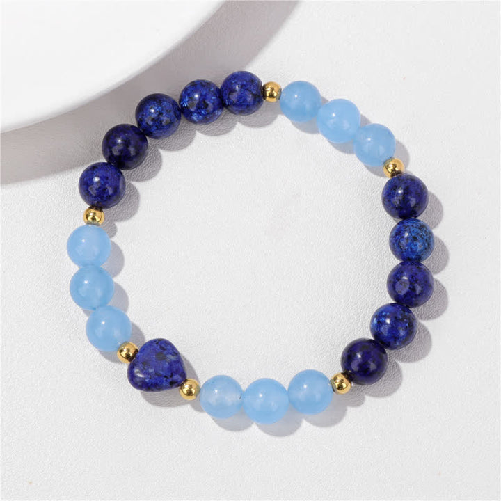 Olivenorma Natural Stone Heart Beaded Bracelet