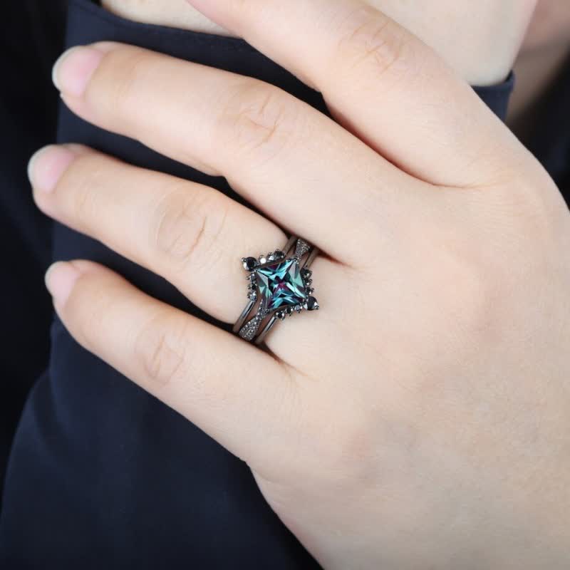 FREE Today: Zircon with Black Obsidian 3-Pieces Ring Set - image 8