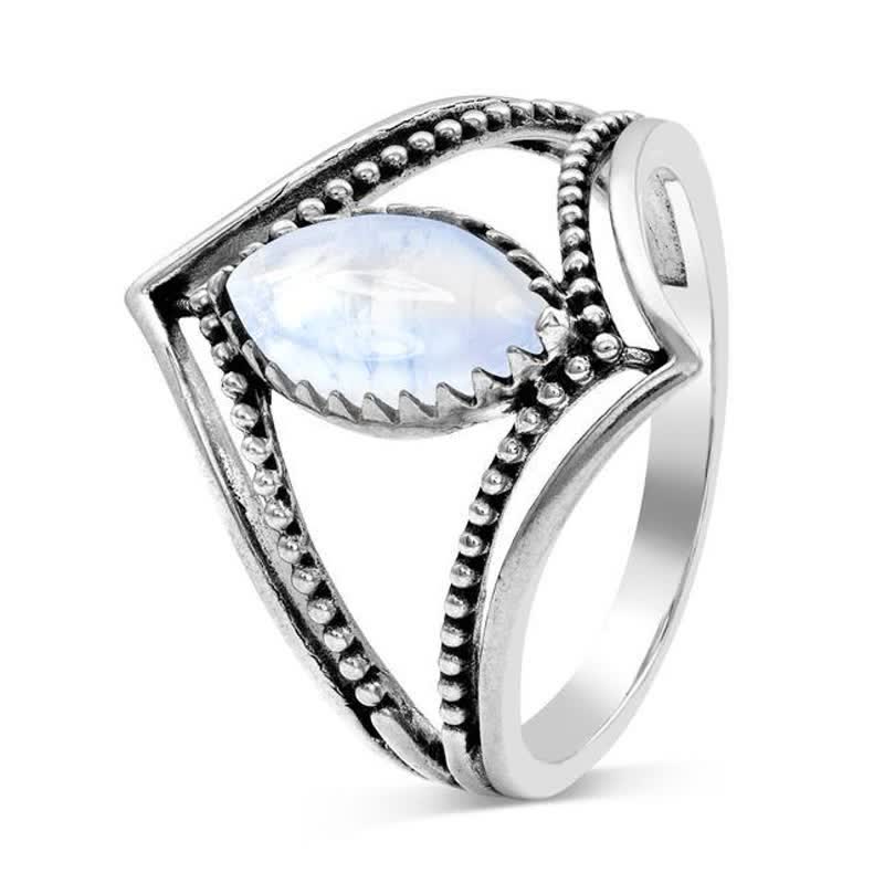 Olivenorma Natural Moonstone Marquise Ring