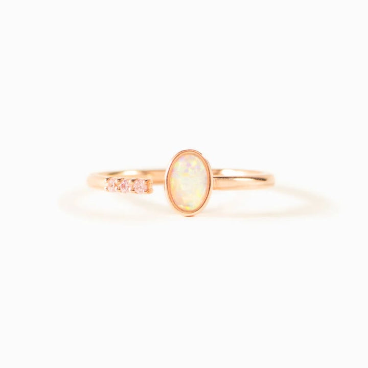 Olivenorma S925 Sterling Silver Simple Opal Adjustable Ring