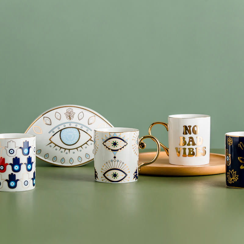 Olivenorma Evil Eye Pattern Coffee Cup Ceramic Tea Mug