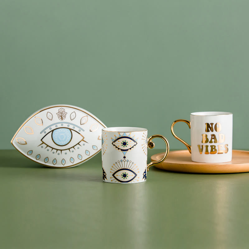 Olivenorma Evil Eye Pattern Coffee Cup Ceramic Tea Mug