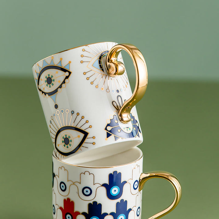 Olivenorma Evil Eye Pattern Coffee Cup Ceramic Tea Mug