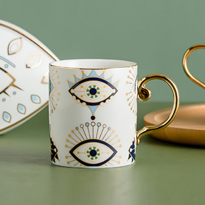 Olivenorma Evil Eye Pattern Coffee Cup Ceramic Tea Mug