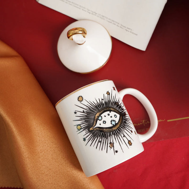 Olivenorma Creative Evil Eye Coffee Mug with Cup Lid