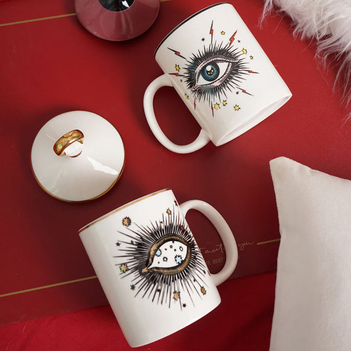 Olivenorma Creative Evil Eye Coffee Mug with Cup Lid