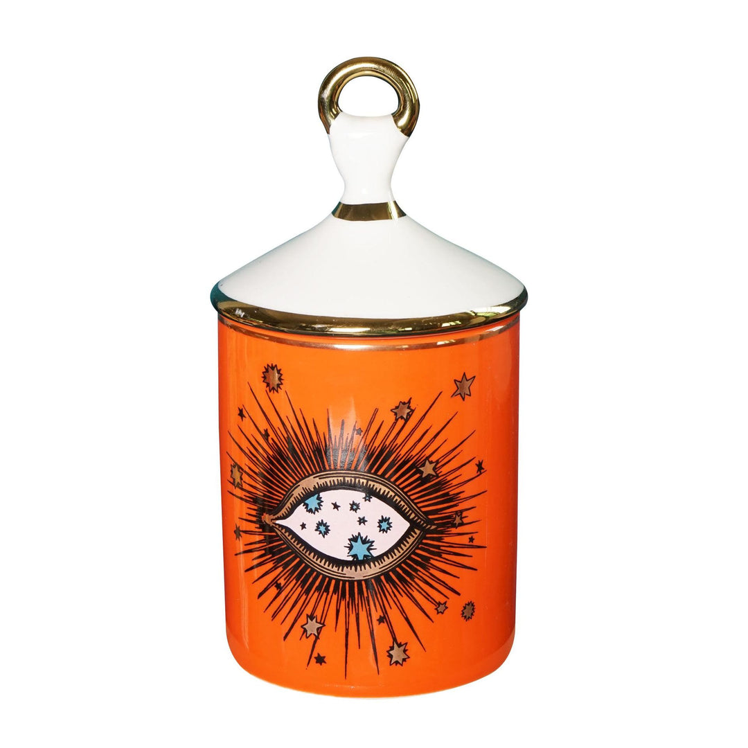 Olivenorma Functional Evil Eye Symbol Candle Jar with Lip