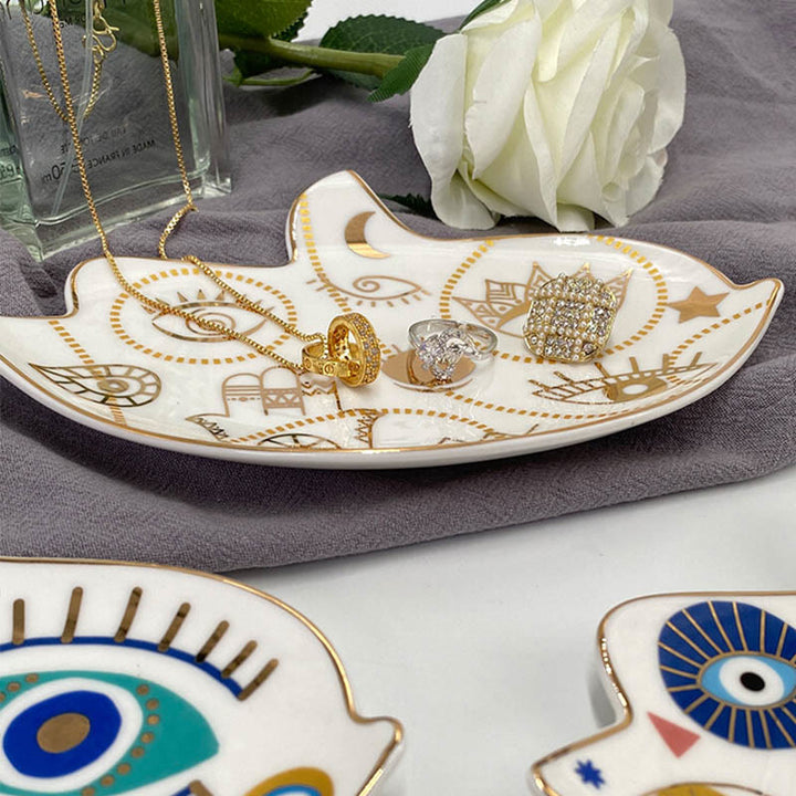 Olivenorma Evil Eye Coaster Bird Shaped Jewelry Dish Tray