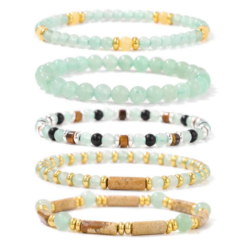 Olivenorma 4mm Stone Beads 5 Piece Bracelet