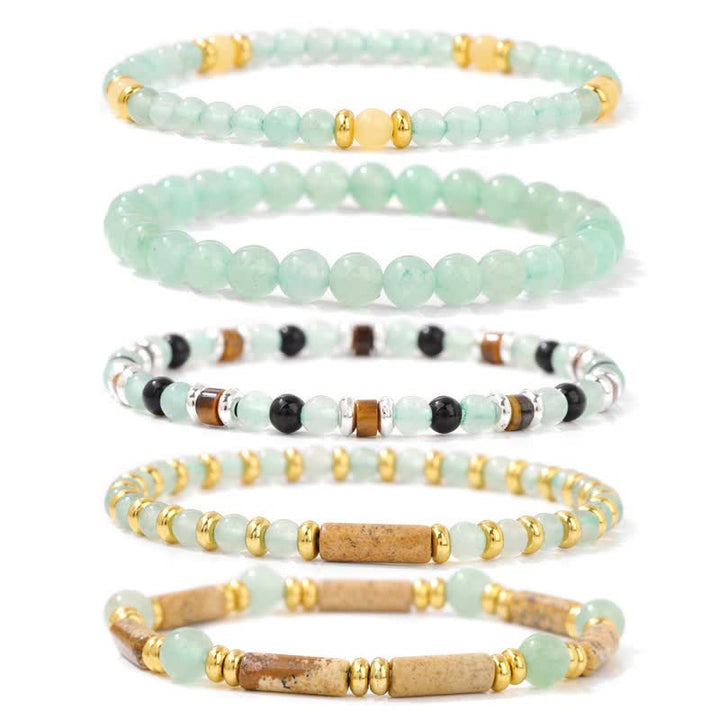 Olivenorma 4mm Stone Beads 5 Piece Bracelet