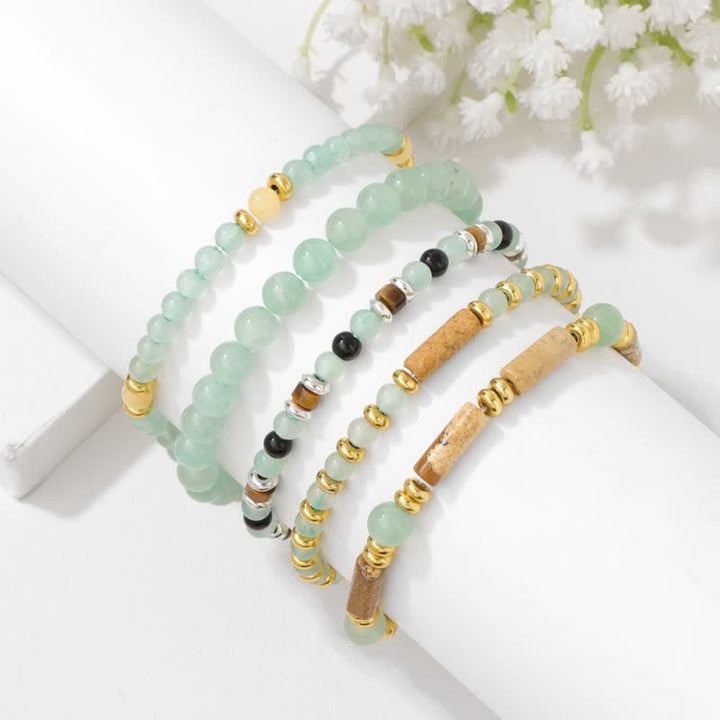 Olivenorma 4mm Stone Beads 5 Piece Bracelet